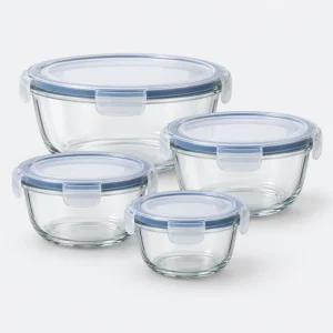 4-Piece Food Storage Bowl Set with Airtight Lids (illustration)