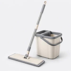 Flat Mop with Bucket - Convenient Floor Cleaning Set (illustration)